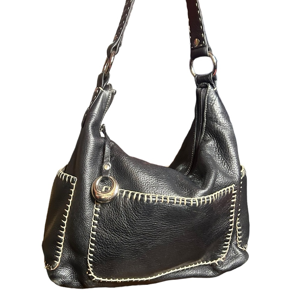 Donald J Pliner Black Leather Bag